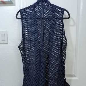 Coofandy Slinky Brand Women Size M Open Waterfall Lace Net Sleeveless